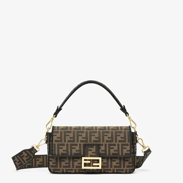 Fendi Shoulder and Crossbody Bags Baguette Brown FF Jacquard Fabric Bag 8211 Women Fendi Shoulder and Crossbody Bags Baguette Brown FF Jacquard Fabric Bag 8211 Women