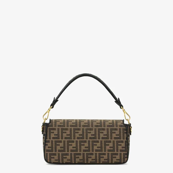 Fendi Shoulder and Crossbody Bags Baguette Brown FF Jacquard Fabric Bag 8211 Women