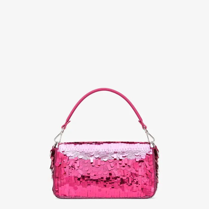 Fendi Shoulder and Crossbody Bags Baguette Fuchsia Sequinned Bag 8211 Women