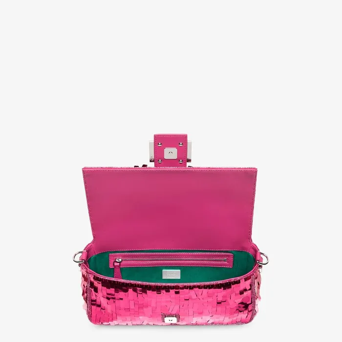 Fendi Shoulder and Crossbody Bags Baguette Fuchsia Sequinned Bag 8211 Women