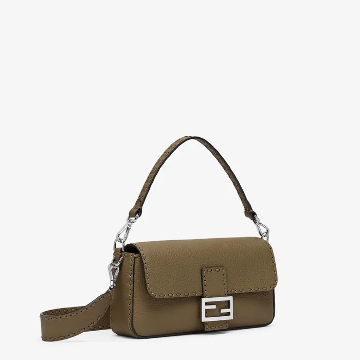 Fendi Shoulder and Crossbody Bags Baguette Green Selleria Bag With 612nbsphandsewn Topstitches 8211 Women