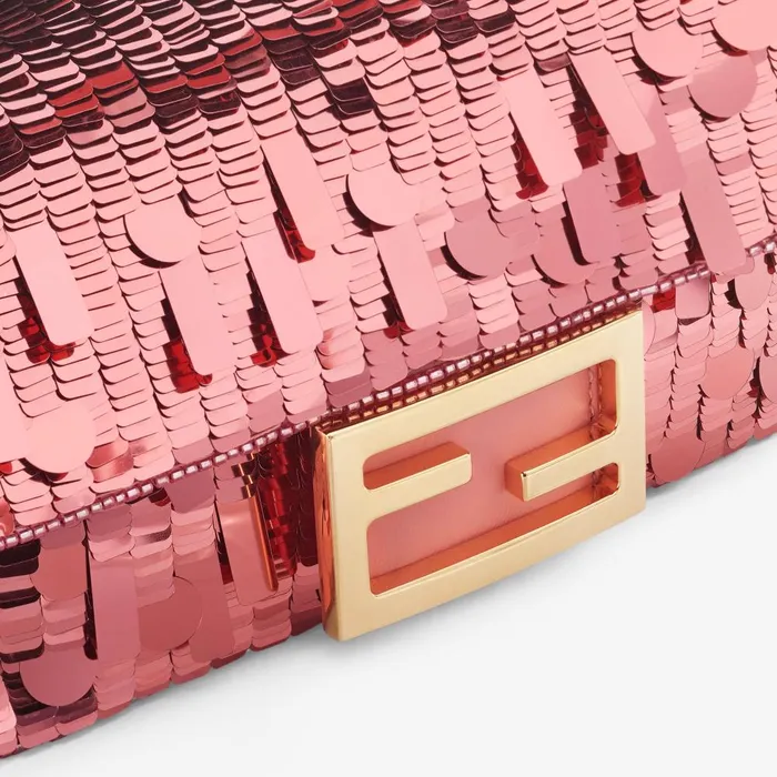 Fendi Shoulder and Crossbody Bags Baguette Mini Bag Embroidered With Pink Sequins 8211 Women