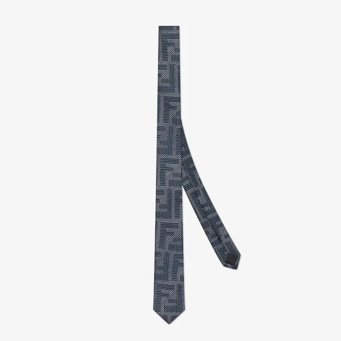 Fendi Ties Tie Blue Silk Tie 8211 Men