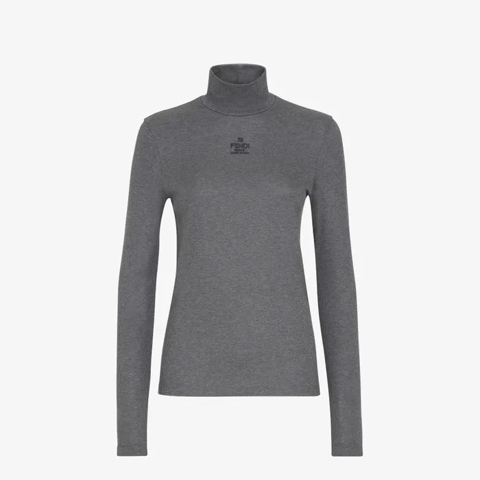 Fendi Tops and Shirts Sweater Gray Cotton Jumper 8211 Women