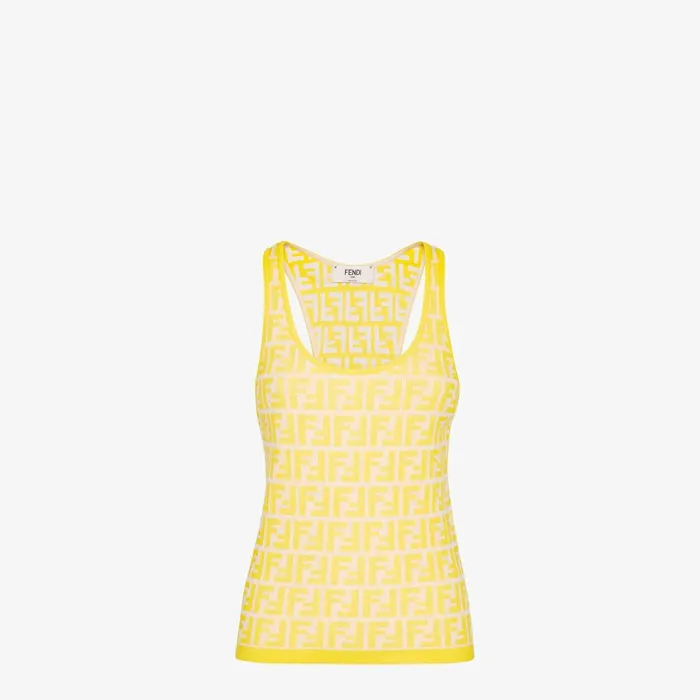 Fendi Tops and Shirts Top Golden Yellow FF Cotton Top 8211 Women