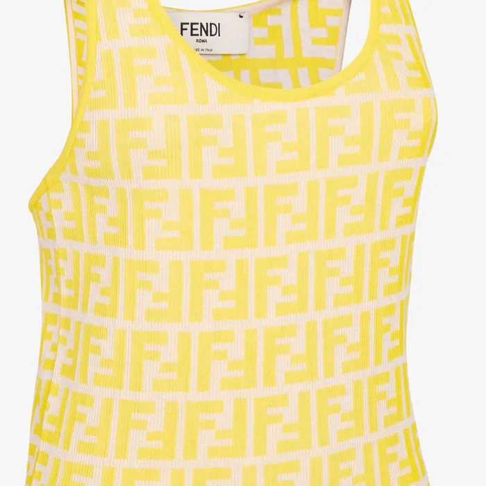 Fendi Tops and Shirts Top Golden Yellow FF Cotton Top 8211 Women