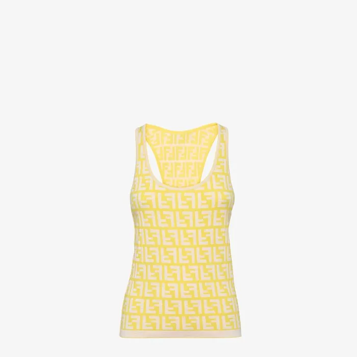 Fendi Tops and Shirts Top Golden Yellow FF Cotton Top 8211 Women