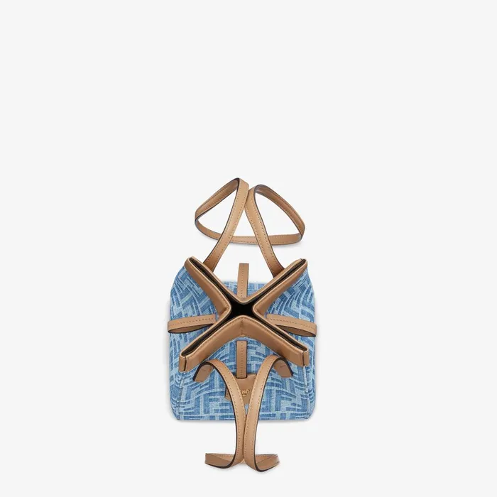 Fendi Tote Bags Fendi Origami Mini Light Blue FF Denim Fabric Mini Bag That Can Be Transformed 8211 Women