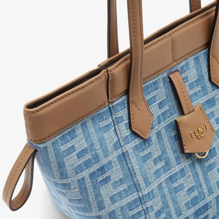 Fendi Tote Bags Fendi Origami Mini Light Blue FF Denim Fabric Mini Bag That Can Be Transformed 8211 Women