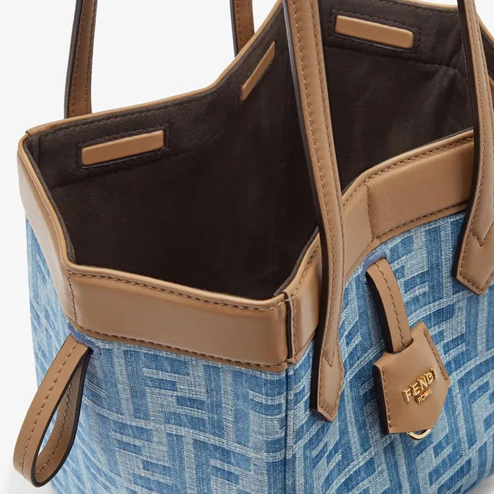 Fendi Tote Bags Fendi Origami Mini Light Blue FF Denim Fabric Mini Bag That Can Be Transformed 8211 Women