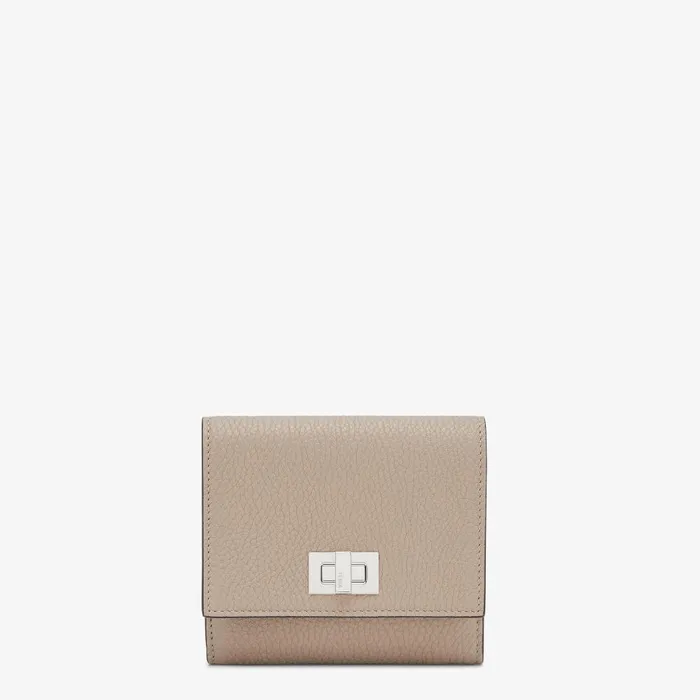 Fendi Wallets Peekaboo Wallet Beige Leather Wallet 8211 Women