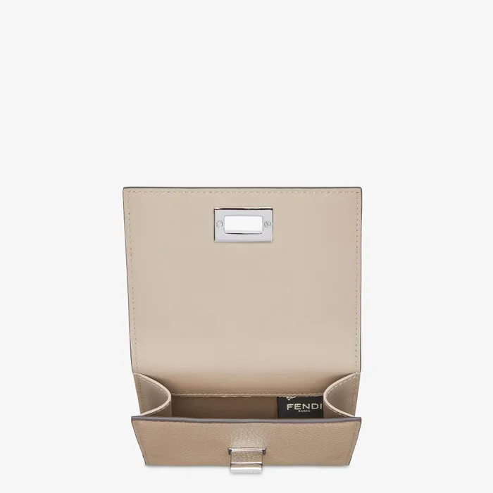 Fendi Wallets Peekaboo Wallet Beige Leather Wallet 8211 Women