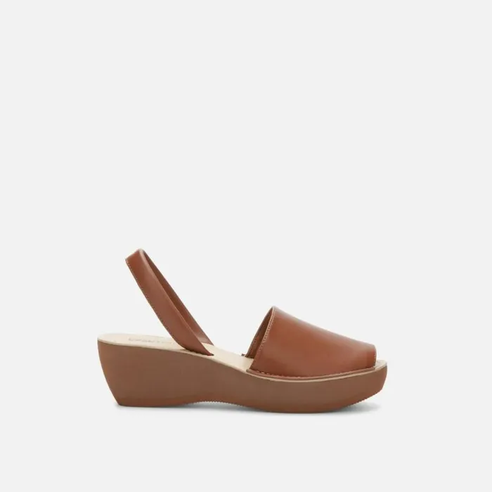 Fine Glass Faux Leather Platform Sandal Luggage Women Kenneth Cole Sandals