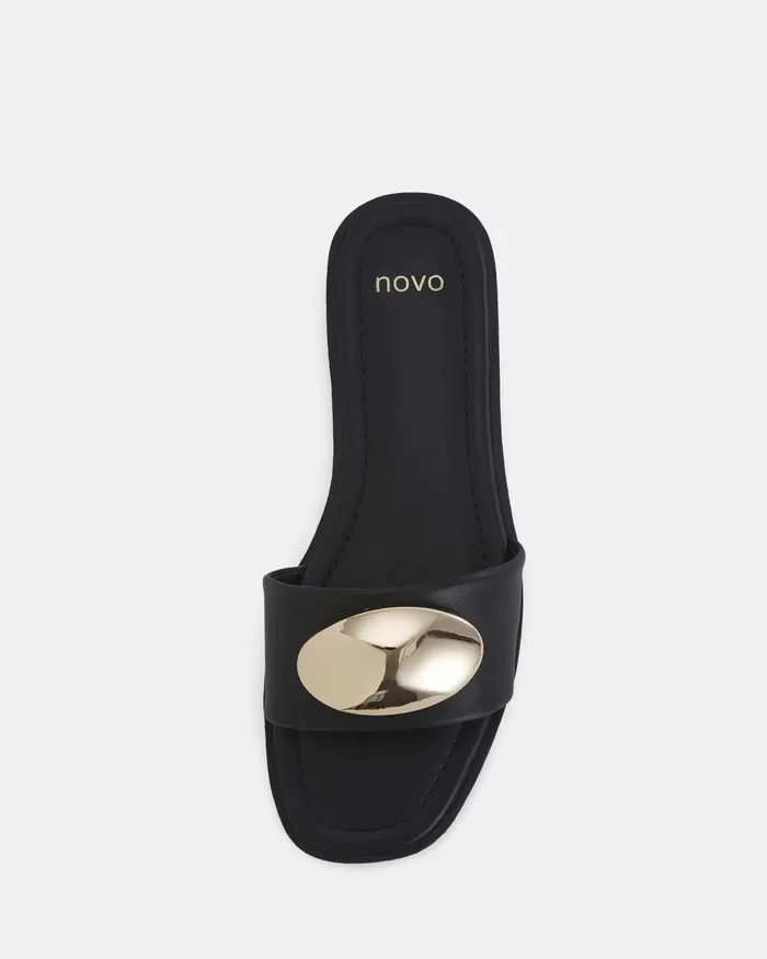 Flat Sandals NOVO Shoes Women SIERA BLACK Sandals