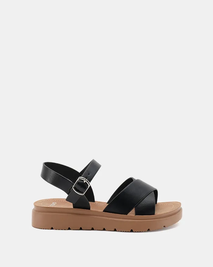 Flat Sandals NOVO Shoes Women TREMAINE BLACK Strappy Sandals