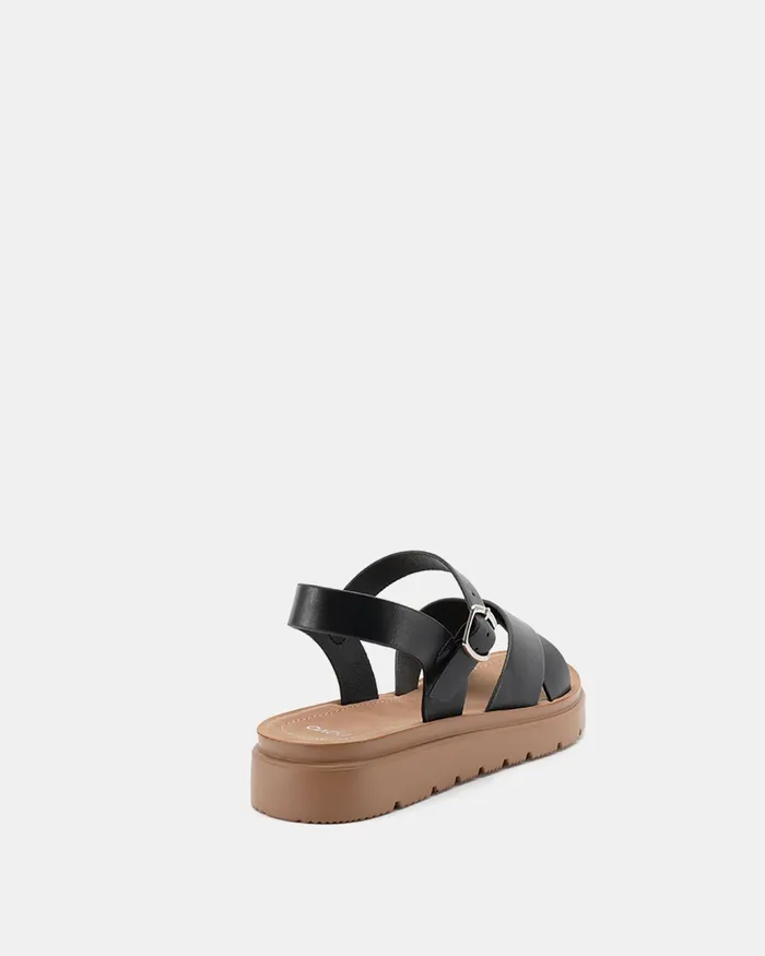 Flat Sandals NOVO Shoes Women TREMAINE BLACK Strappy Sandals