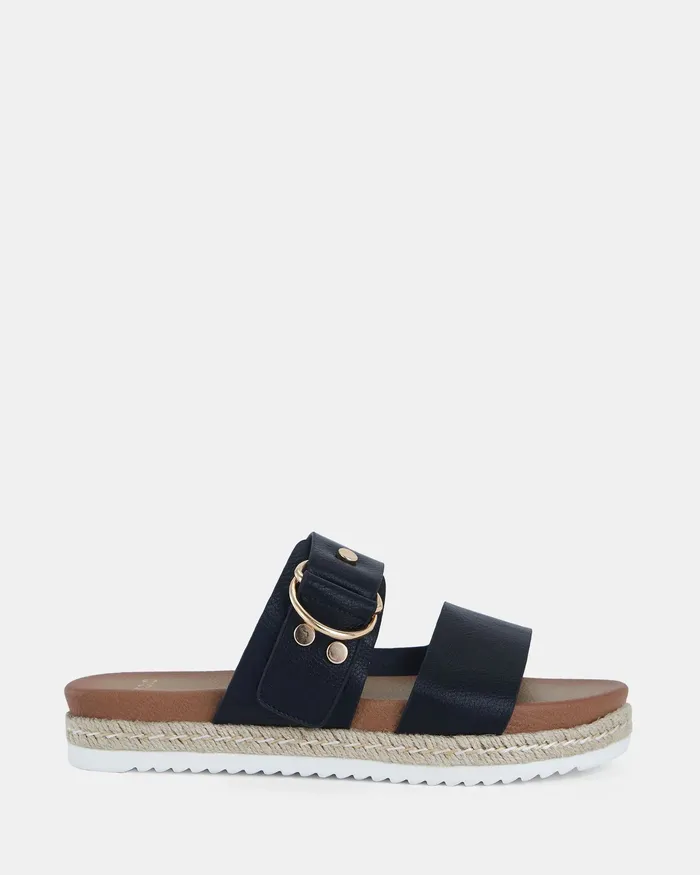 Flat Sandals SEZZADIO BLACK Flatform NOVO Shoes Women