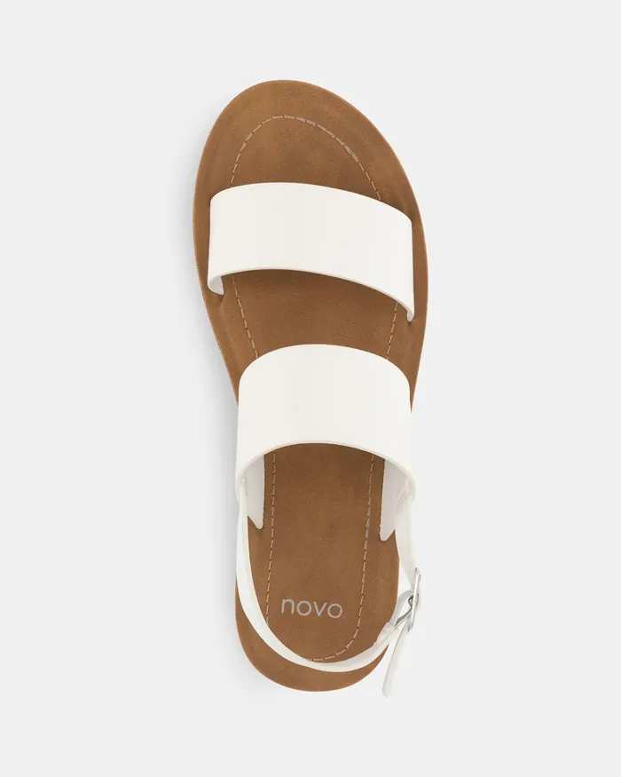 Flat Sandals TAMSAN WHITE Strappy Sandals NOVO Shoes Women
