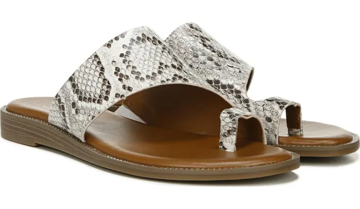 Flat Sandals Women Franco Sarto Franco Gem Sandal Roccia Faux Leather
