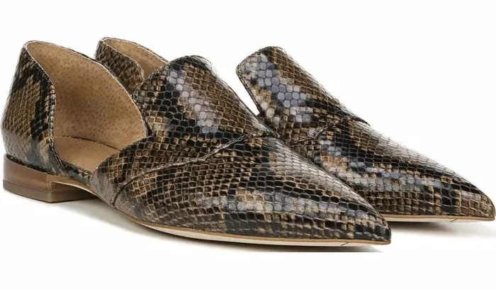 Flats Women Franco Sarto Sarto Toby D039Orsay Flat Taupe Snake Leather