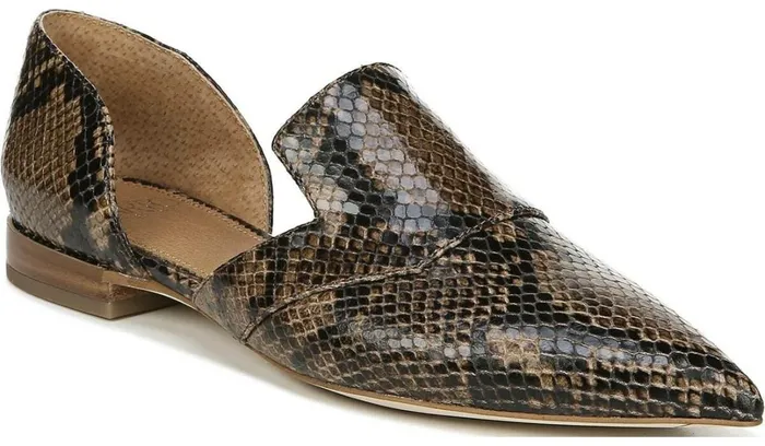 Flats Women Franco Sarto Sarto Toby D039Orsay Flat Taupe Snake Leather