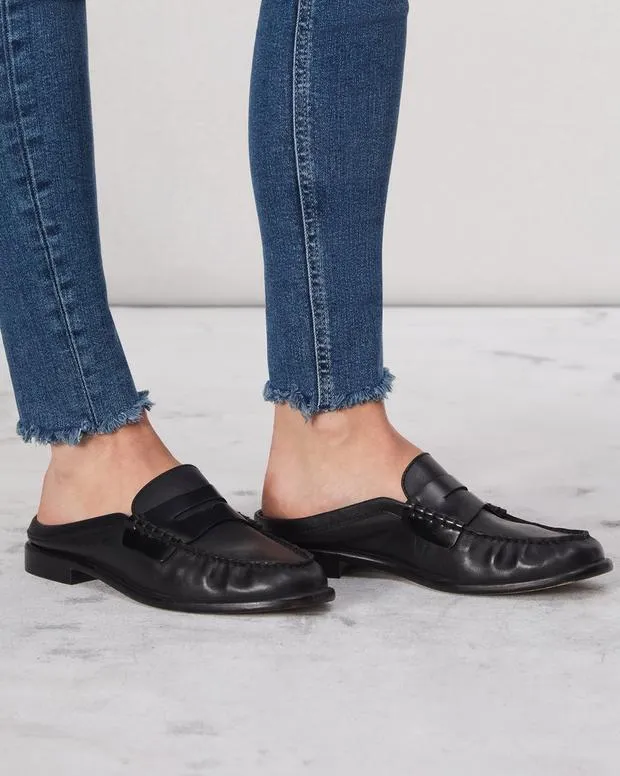 Flats Women Rag and Bone Carter Leather Mule Black