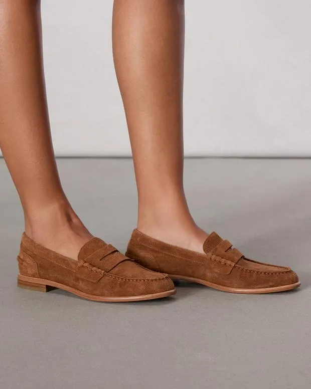Flats Women Rag and Bone Carter Suede Loafer Brownwood Suede