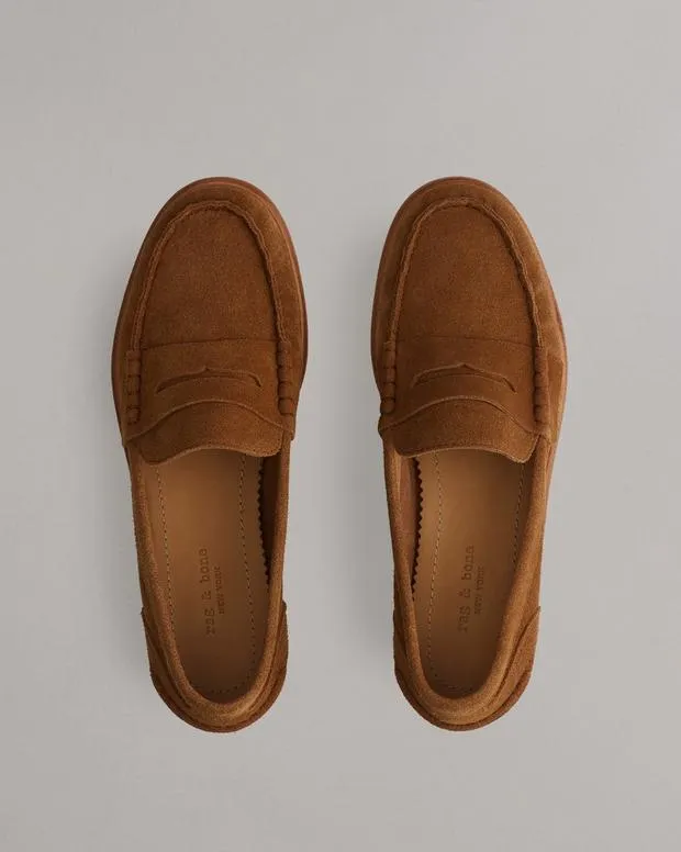 Flats Women Rag and Bone Carter Suede Loafer Brownwood Suede