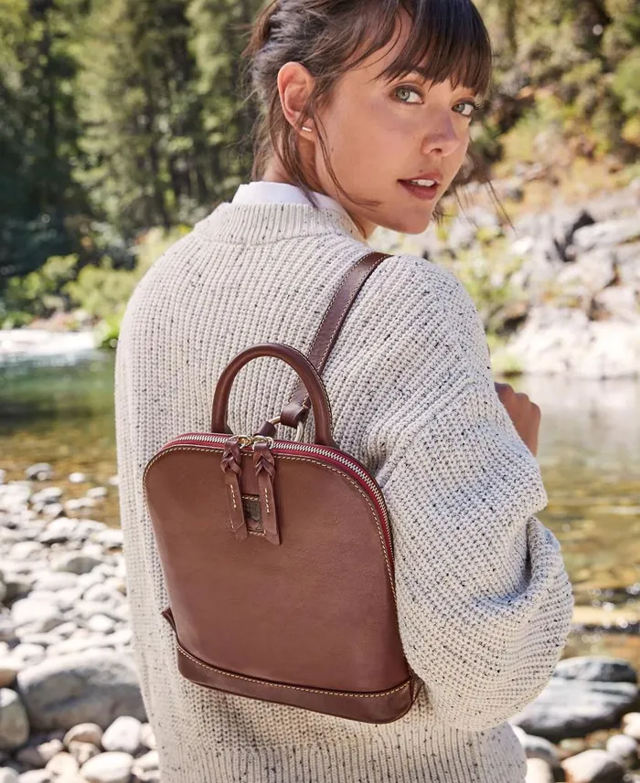 Florentine Small Zip Pod Backpack Natural Woman Dooney and Bourke Backpacks Florentine Small Zip Pod Backpack Natural Woman Dooney and Bourke Backpacks