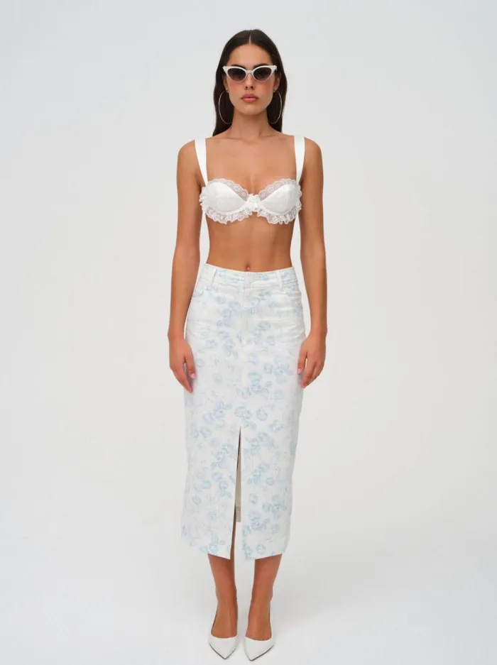 For Love and Lemons Bottoms Chantal Denim Midi Skirt Blue 8211 Women For Love and Lemons Bottoms Chantal Denim Midi Skirt Blue 8211 Women