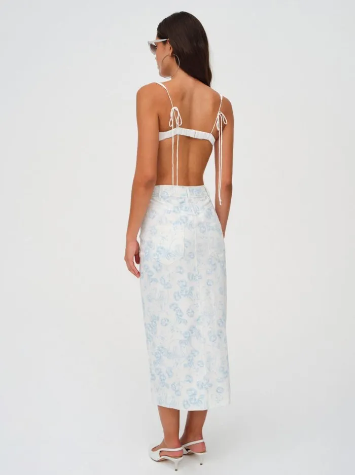 For Love and Lemons Bottoms Chantal Denim Midi Skirt Blue 8211 Women For Love and Lemons Bottoms Chantal Denim Midi Skirt Blue 8211 Women