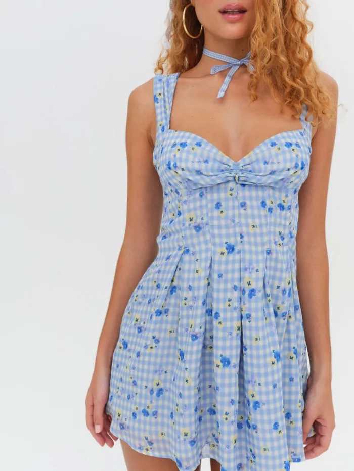 For Love and Lemons Dresses August Mini Dress Blue 8211 Women For Love and Lemons Dresses August Mini Dress Blue 8211 Women