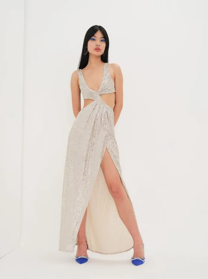 For Love and Lemons Dresses Candice Maxi Dress Silver 8211 Women