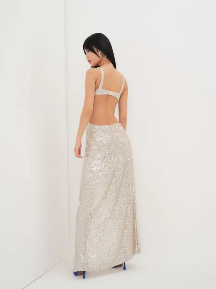 For Love and Lemons Dresses Candice Maxi Dress Silver 8211 Women