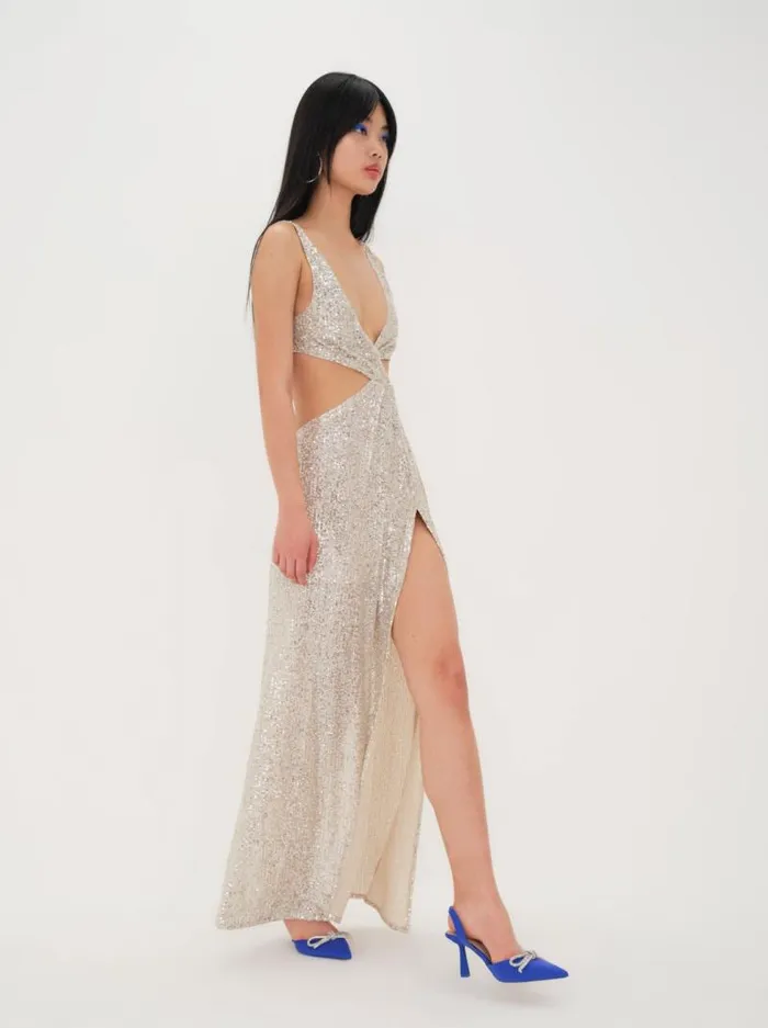 For Love and Lemons Dresses Candice Maxi Dress Silver 8211 Women