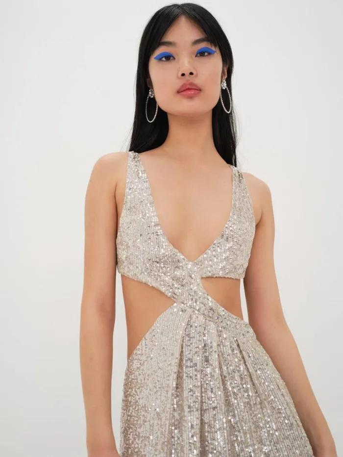 For Love and Lemons Dresses Candice Maxi Dress Silver 8211 Women