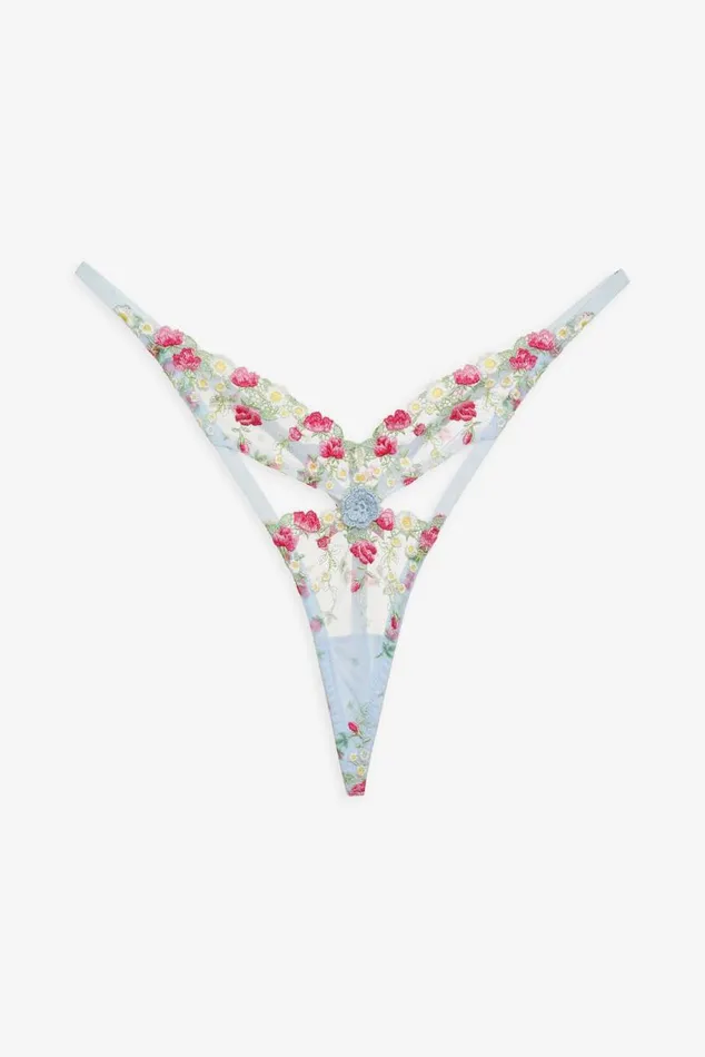 For Love and Lemons Lingerie Aurelia Thong Panty Blue 8211 Women For Love and Lemons Lingerie Aurelia Thong Panty Blue 8211 Women