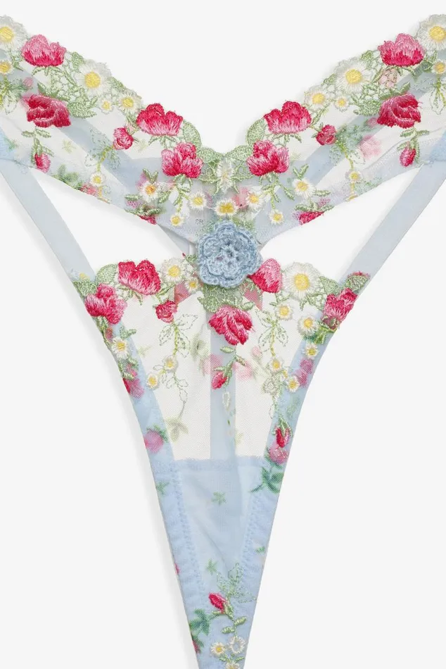 For Love and Lemons Lingerie Aurelia Thong Panty Blue 8211 Women For Love and Lemons Lingerie Aurelia Thong Panty Blue 8211 Women