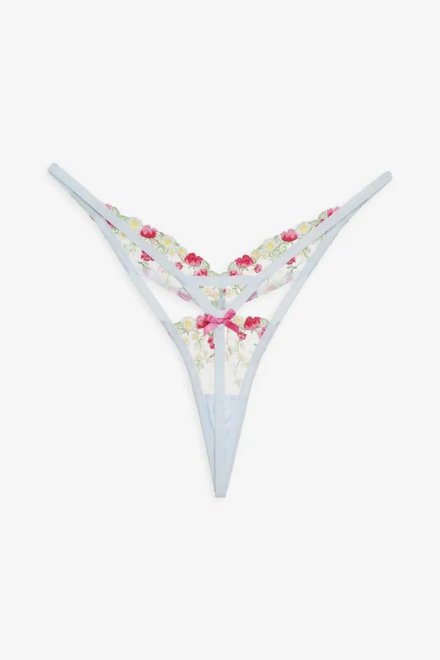 For Love and Lemons Lingerie Aurelia Thong Panty Blue 8211 Women For Love and Lemons Lingerie Aurelia Thong Panty Blue 8211 Women