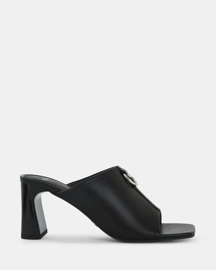 FRODO BLACK Open Toe Heels Mules NOVO Shoes Women