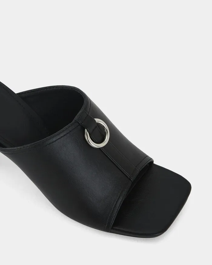 FRODO BLACK Open Toe Heels Mules NOVO Shoes Women