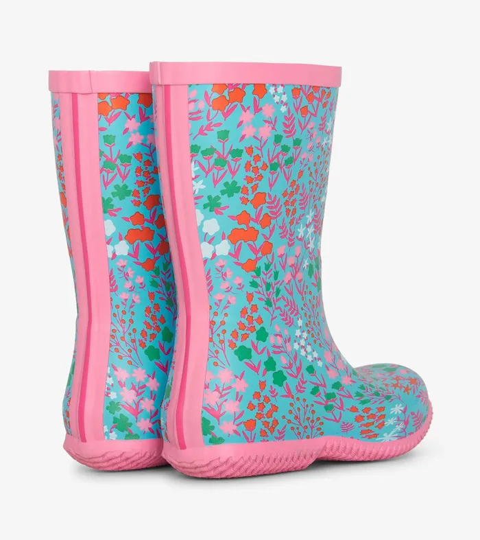 Girls Ditsy Floral Packable Rain Boots Hatley