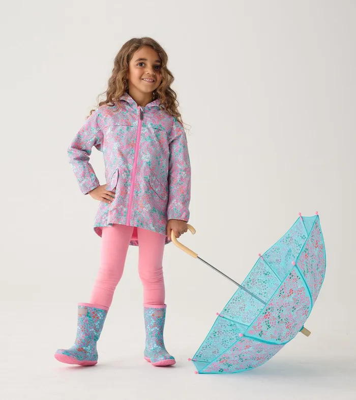 Girls Ditsy Floral Packable Rain Boots Hatley