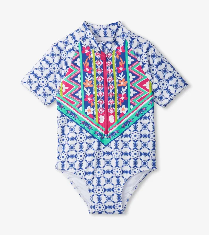 Girls Kaleidoscope OnePiece Rashguard Hatley