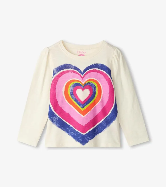 Girls Layered Hearts Long Sleeve Graphic Tee Hatley