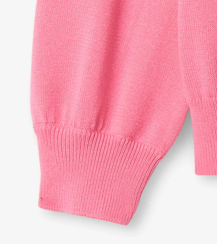 Girls Pink Rainbow Ruffle Sweater Hatley