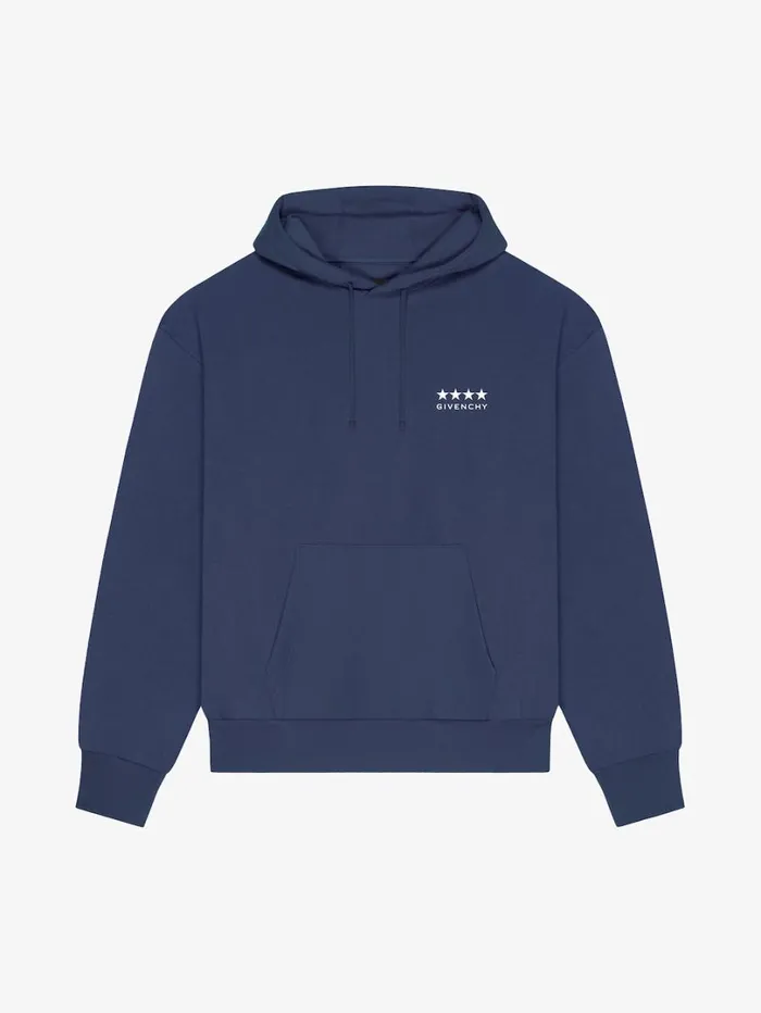 Givenchy 4G Boxy Fit Hoodie In Fleece Deep Blue Men Sweatshirts and Hoodies