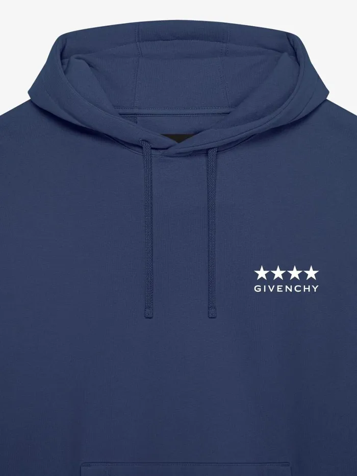Givenchy 4G Boxy Fit Hoodie In Fleece Deep Blue Men Sweatshirts and Hoodies