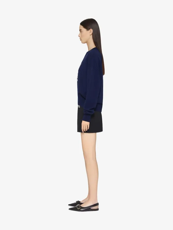 Givenchy 4G Sweater In Cashmere Navywhite Women Knitwear