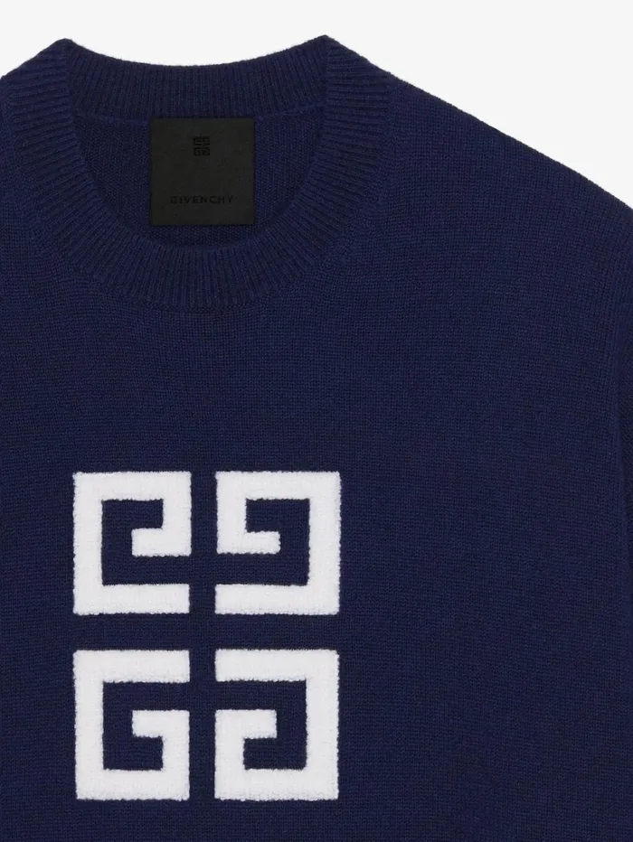 Givenchy 4G Sweater In Cashmere Navywhite Women Knitwear